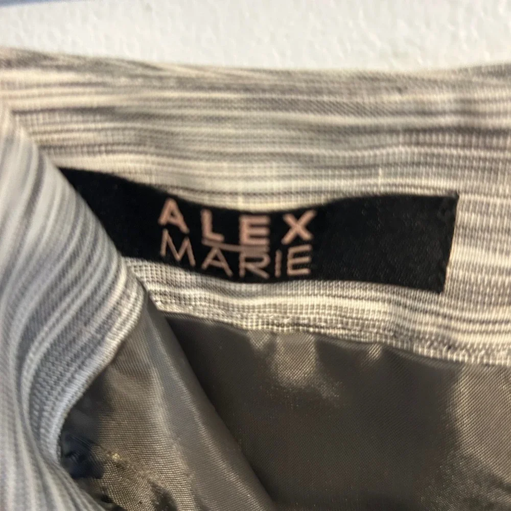 Alex Marie Lacey Pencil Skirt Belted Charcoal White Size‎ 4 Business Casual